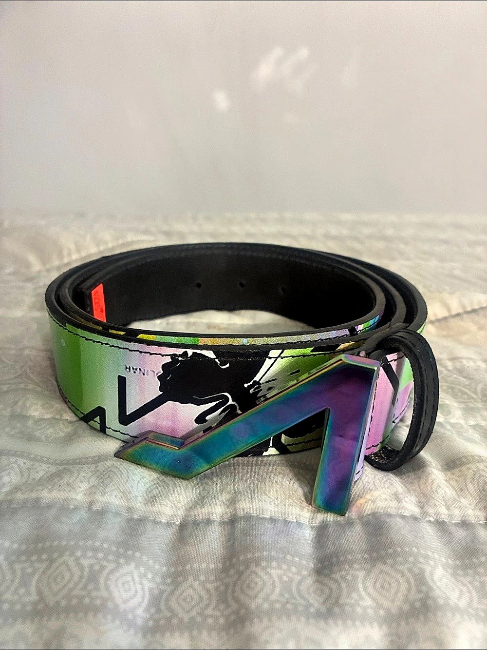 Apolinar Buckle Belt in Black & Green